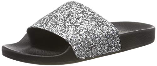 The White Brand Damen Glitter Peeptoe Sandalen, Silber (Silver Silver), 36 EU von The White Brand