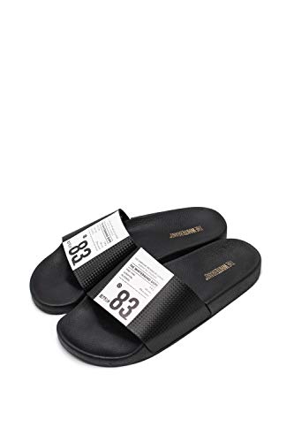 The White Brand Herren Bio Label Peeptoe Sandalen, Schwarz (Black Black), 41 EU von The White Brand