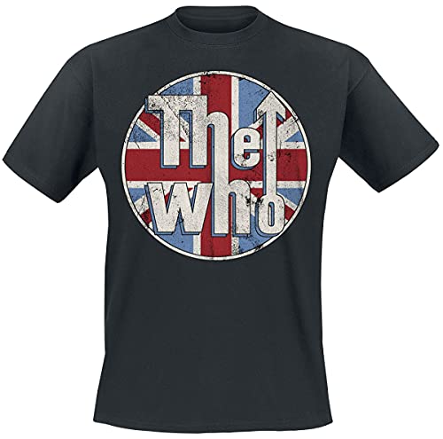 The Who Distressed Union Jack Männer T-Shirt schwarz XXL 100% Baumwolle Band-Merch, Bands von The Who