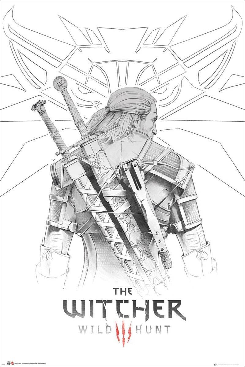 The Witcher 3 - Wild Hunt - Geralt Sketch Poster multicolor von The Witcher