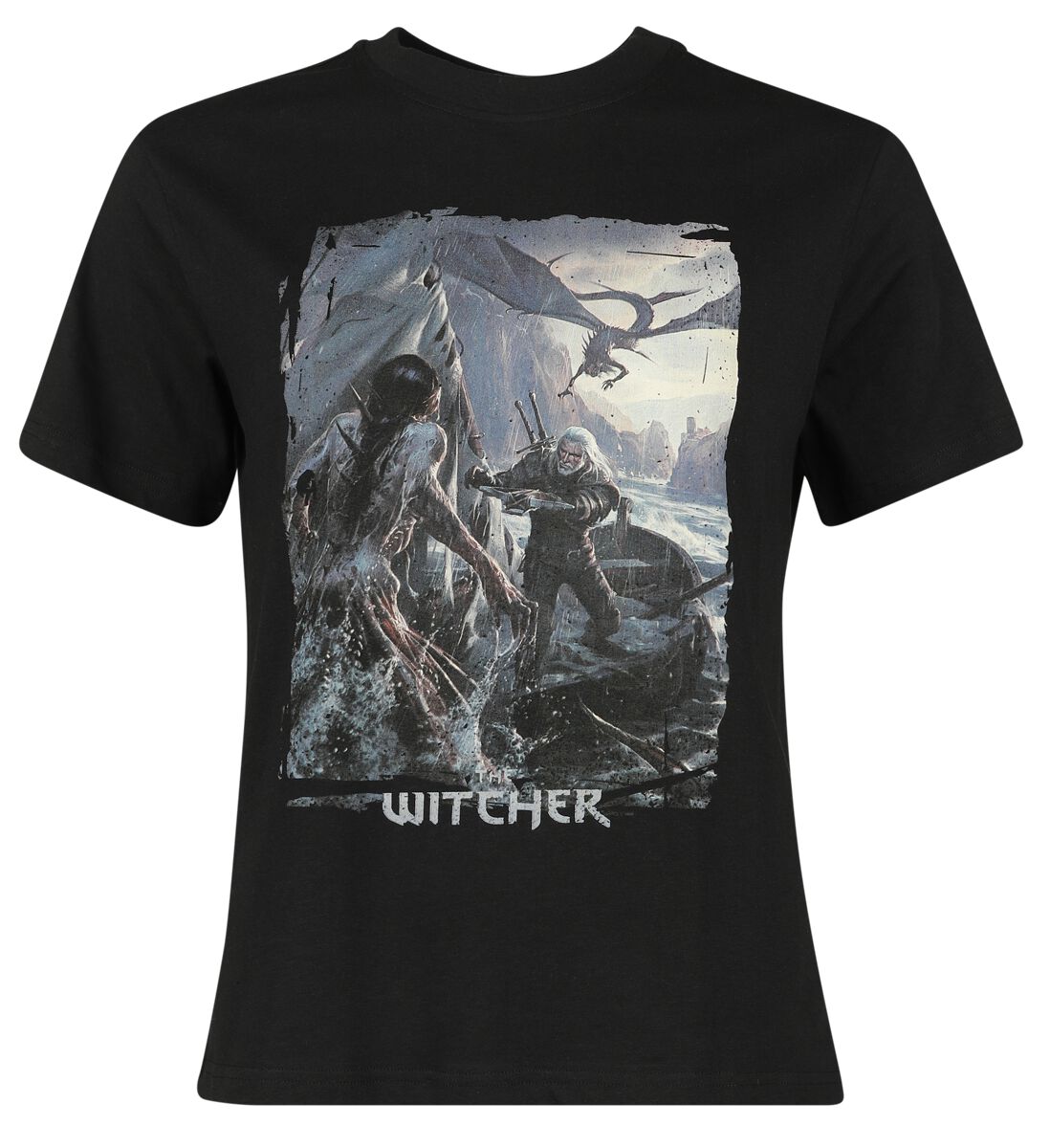 The Witcher Sea Monster T-Shirt schwarz in M von The Witcher