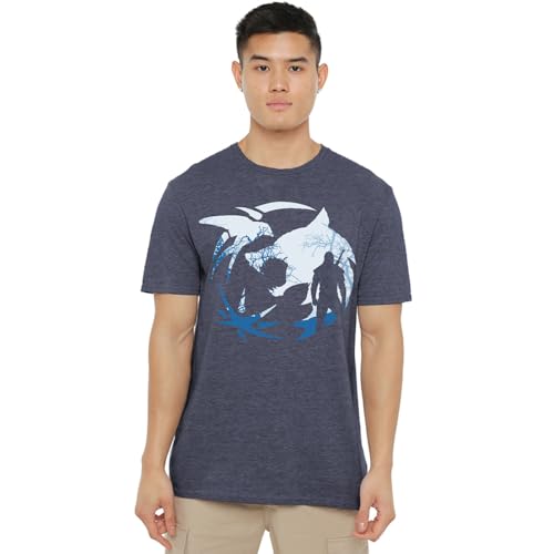 The Witcher Unisex Logo Silhouette, Xx-Large T-Shirt, Marineblau (Heather Navy), XXL von The Witcher