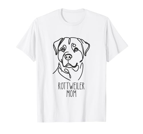 Line Art Best Dog Mama Damen - Rottweiler T-Shirt von The Woof Wardrobe