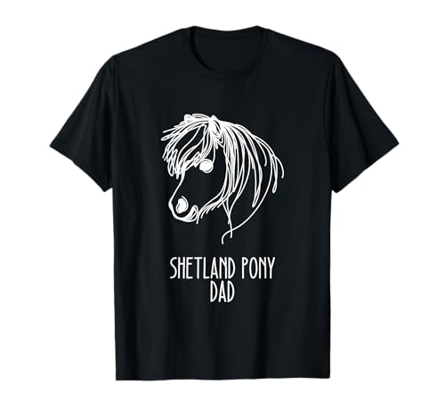 Line Art Best Horse Dad Men - Shetland Pony Pferd T-Shirt von The Woof Wardrobe