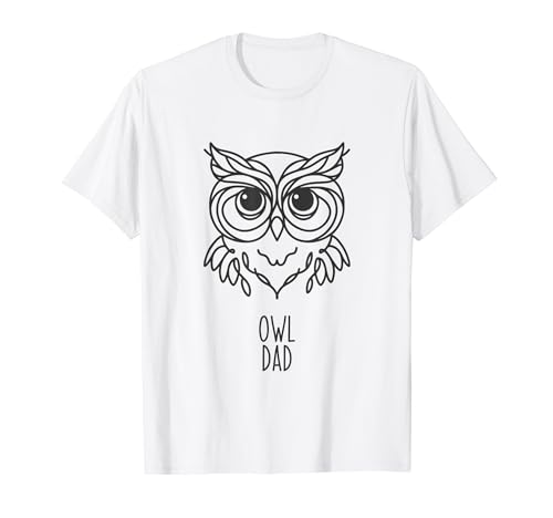 Line Art Best Owl Dad Men - Eule T-Shirt von The Woof Wardrobe