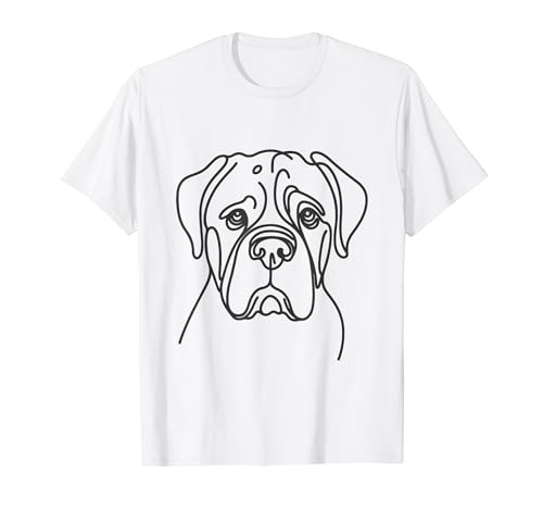 Line Art Papa Mama Hund - Bullmastiff T-Shirt von The Woof Wardrobe