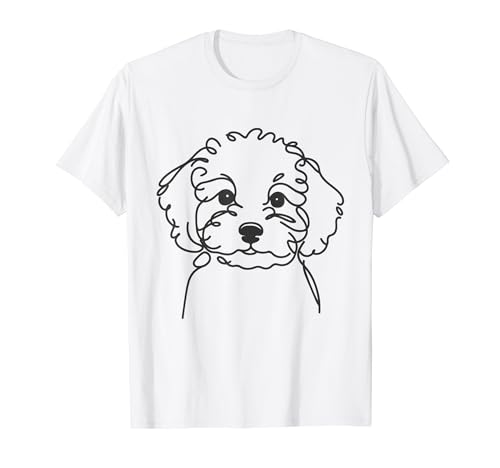 Line Art Papa Mama Hund - Cavapoo T-Shirt von The Woof Wardrobe