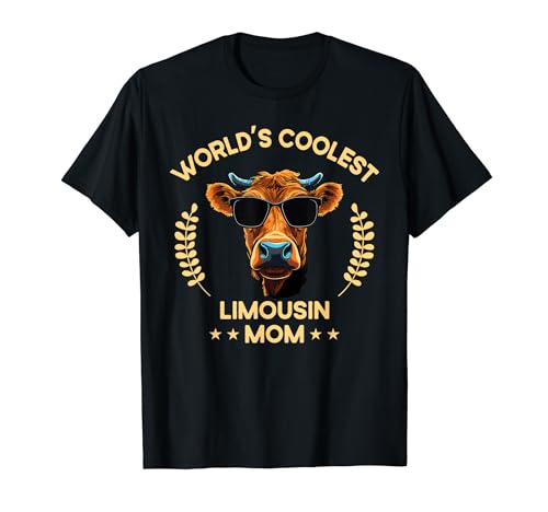 World's Coolest Cow Mom Mama - Frauen Farmer Limousin T-Shirt von The Woof Wardrobe