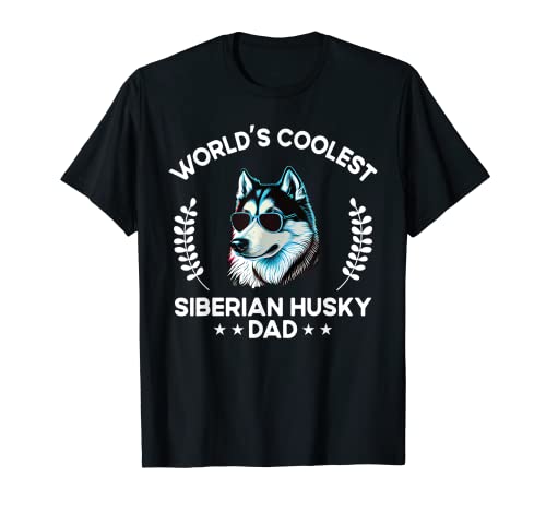 World's Coolest Dog Dad Papa – Herren Sibirischer Husky T-Shirt von The Woof Wardrobe