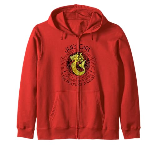 Juli Mädchen die Seele einer Meerjungfrau das Feuer einer Löwin Kapuzenjacke Juli Mädchen die Seele einer Meerjungfrau das Feuer einer Löwin Kapuzenjacke von The heart of a hippie the mouth of a sailor Tee