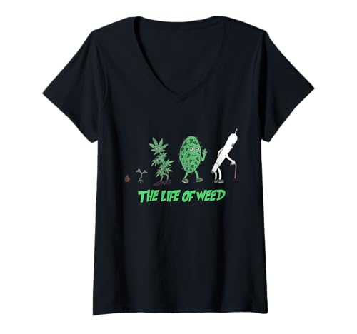 Damen The Life of Weed Funny Homies, Marihuana Weed Leaf Cannabis T-Shirt mit V-Ausschnitt Damen The Life of Weed Funny Homies, Marihuana Weed Leaf Cannabis T-Shirt mit V-Ausschnitt von The life of weed Funny Homies, Cannabis Lovers Tee