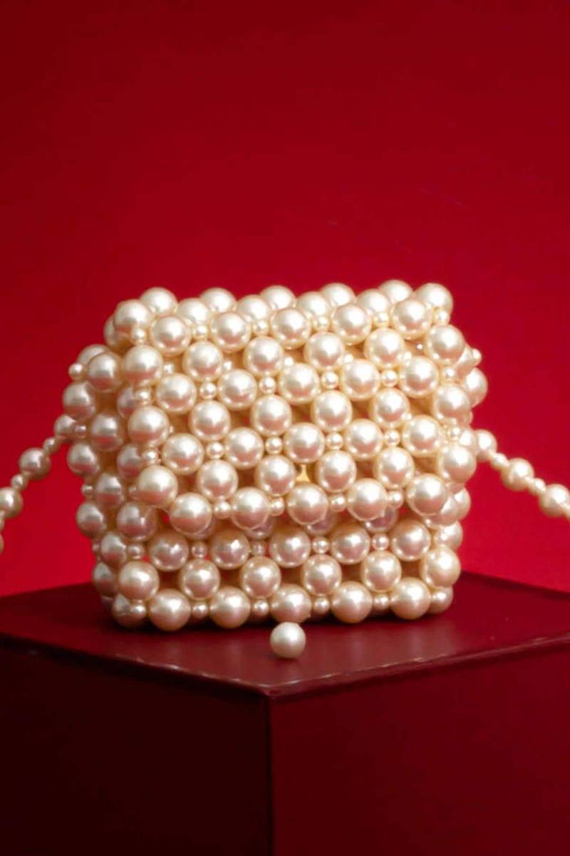 Alba Off-White Pearl Gürteltasche - Elegante Handgemachte Perlen Perle Geldbörse, Abendtasche, Geschenk Für Sie, Kleine Weiße Perlentasche von TheAMYRAStore