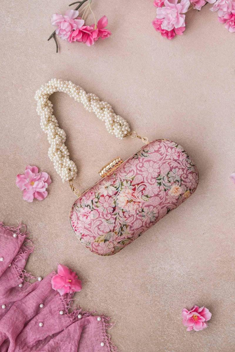 Elora Capsule Clutch - Pink, Hochzeitsgeschenk, Designer Und Hochzeitstasche, Jubiläumsgeschenk Für Sie, Diwali-Geschenk von TheAMYRAStore