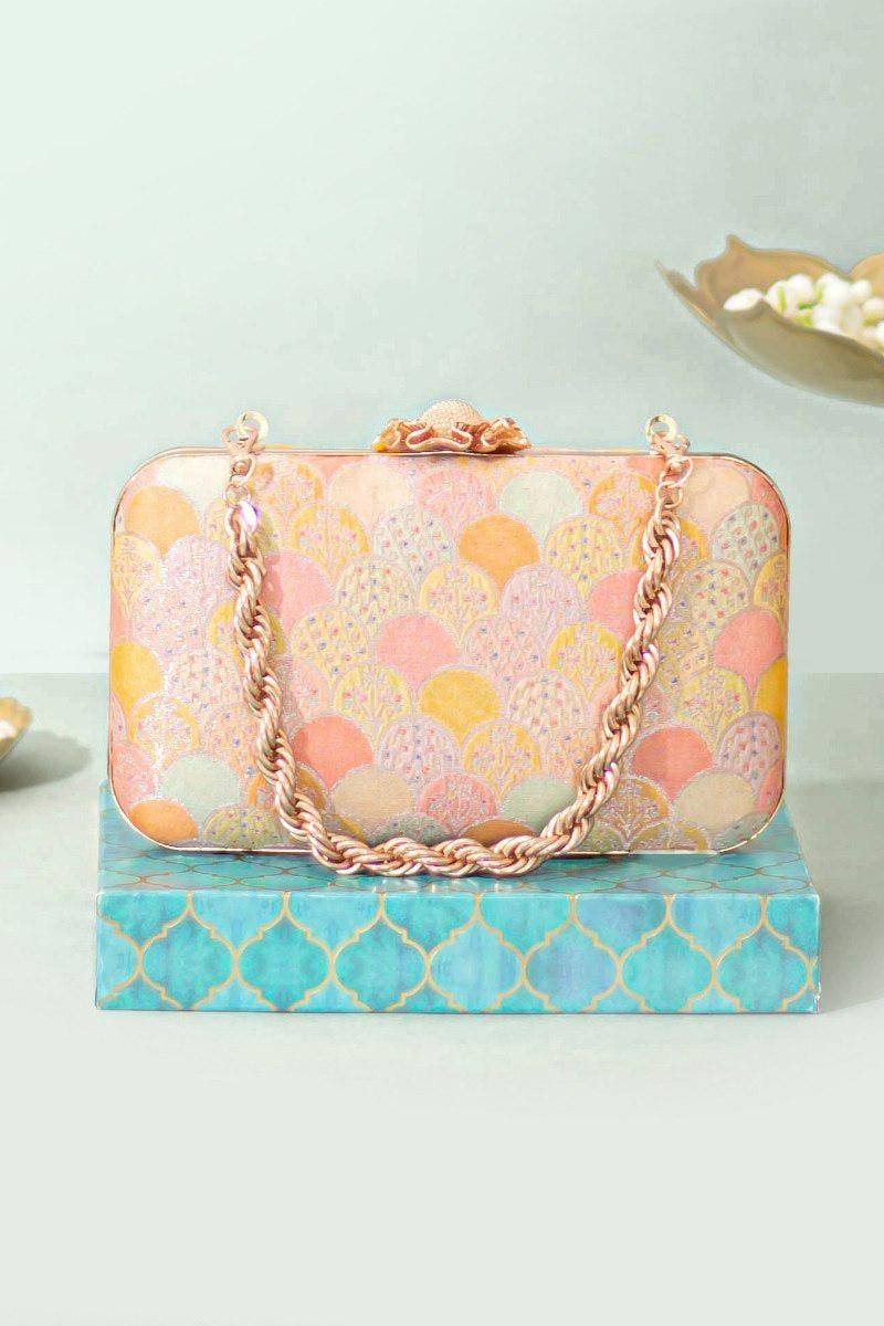 Manjari Pure Banarasi Silk Box Clutch - Multi Color, Schultertasche, Hochzeitsgeschenk, Abendtasche, Partykleidtasche, Schultertasche von TheAMYRAStore