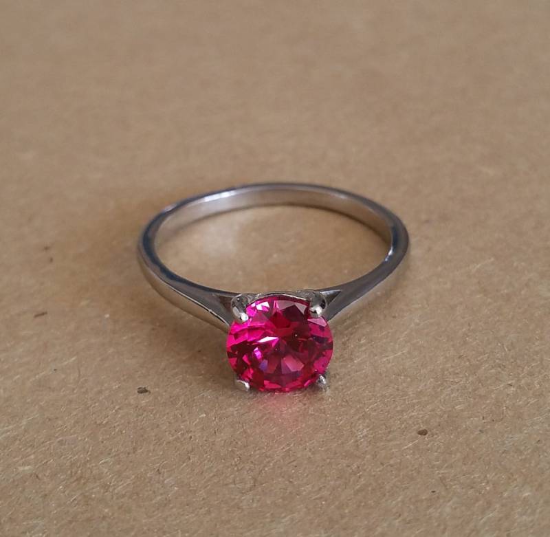 1.5Ct Labrador Pink Saphir Solitär Ring Aus Titan Oder Weißgold - Verlobungsring Ehering Handgemachter von TheAladdinsCave