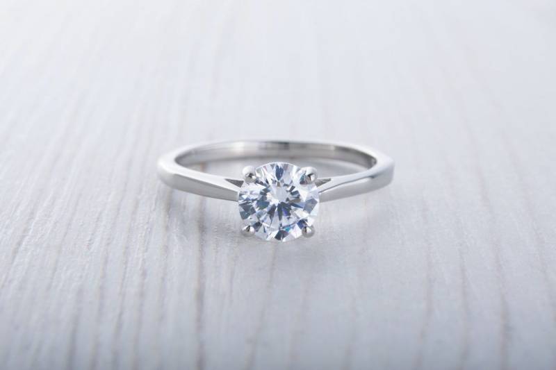 1Ct Künstlicher Diamant Simulanter Kathedrale Ring Aus Titan Oder Weißgold - Verlobungsring Ehering Handgemachter von TheAladdinsCave