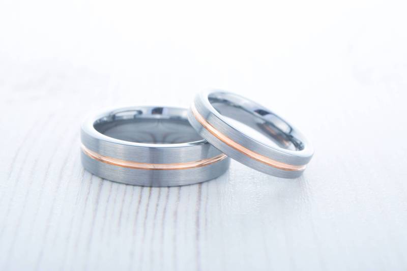 4 Mm Und 6 Breite 14K Rose Gold Gebürstetem Titan Paare Ehering Band Für Männer Frauen von TheAladdinsCave
