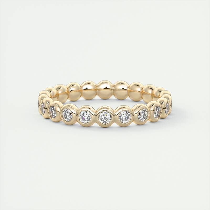 14K Solid Gelb Gold Stacking Band 2, 20 Tc Brilliant Round Cut Moissanit Lünette Set Eternity Passende Hochzeitsgeschenk in Trends von TheAmericanGoldHouse