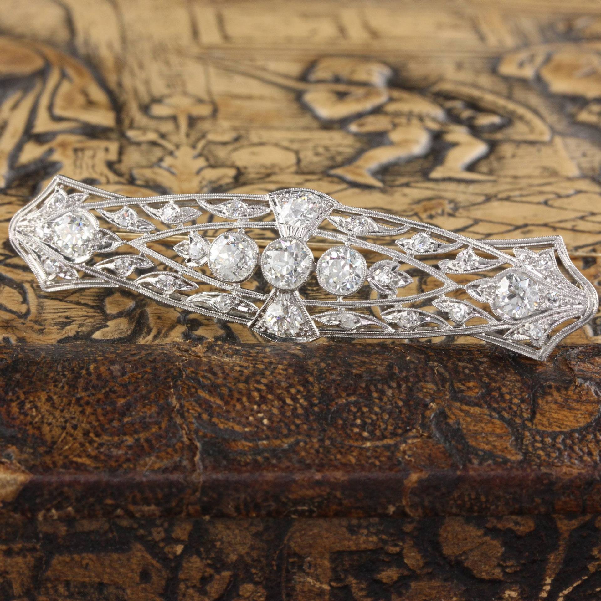 Antik Edwardian Platin & Diamant Bar Brosche Antik Edwardian Platin & Diamant Bar Brosche von TheAntiqueParlour