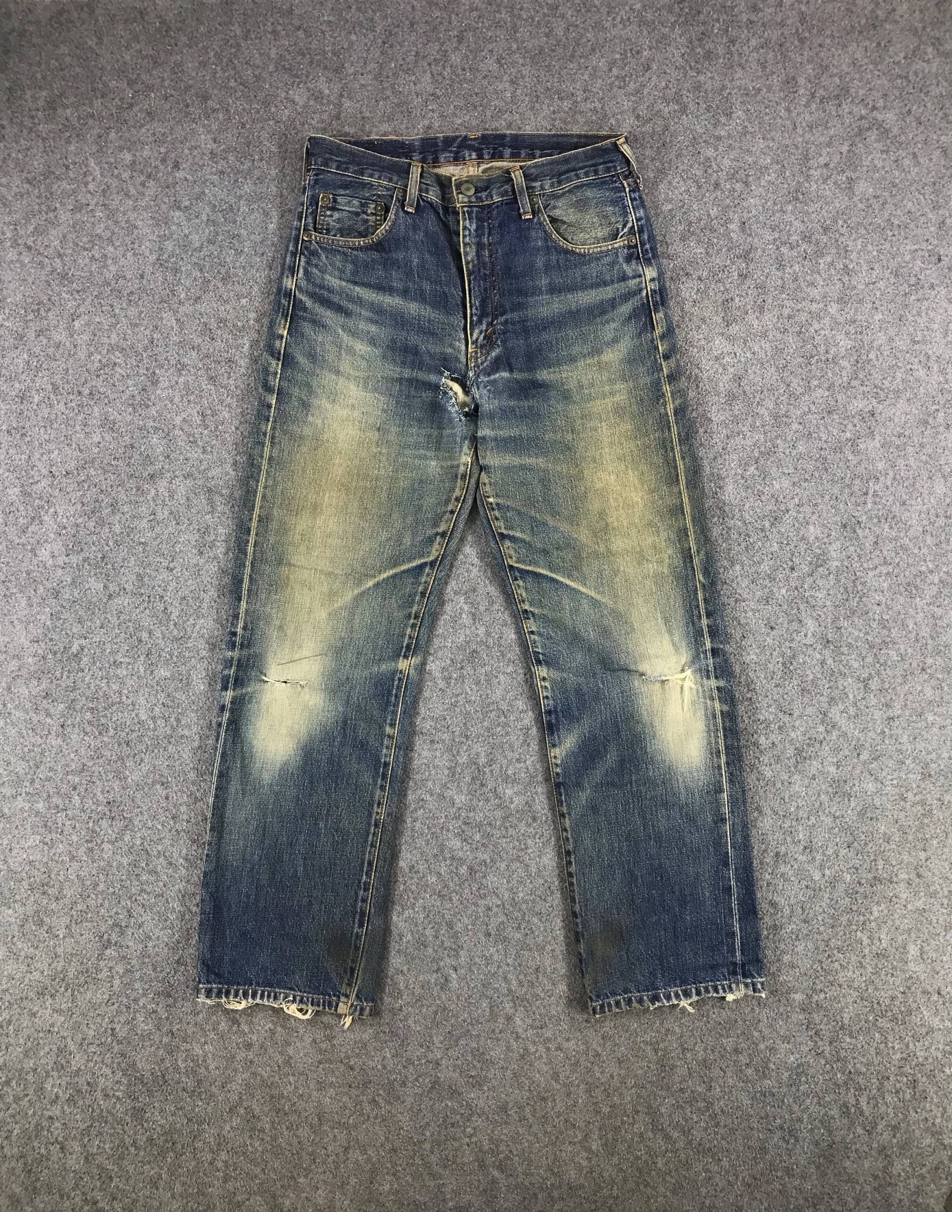 Vintage 90Er Rusty Mud Wash Levis Redline Jeans 31x29, Jeans, 90Er, High Waist Ripped von TheArchiveGarments