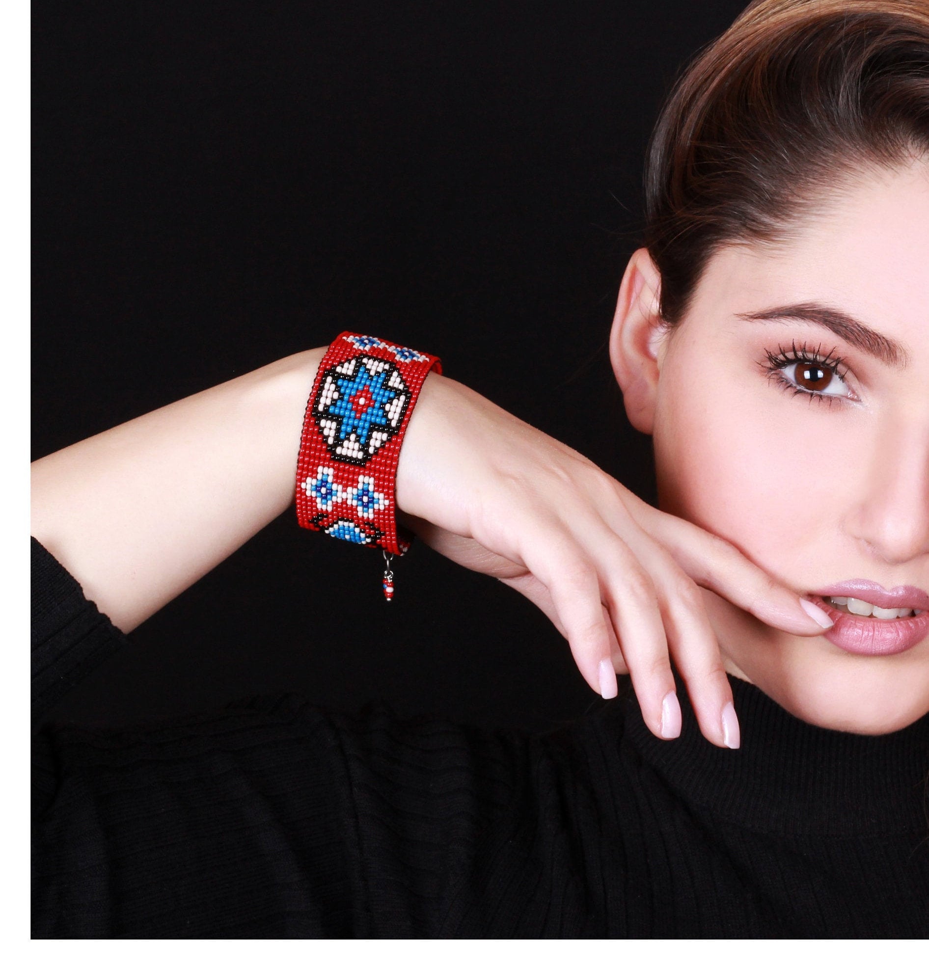 Rot Blau Perlen Manschette Armband - Statement Schmuck Geschenk Für Sie Rot Blau Perlen Manschette Armband - Statement Schmuck Geschenk Für Sie von TheArmenianGroup