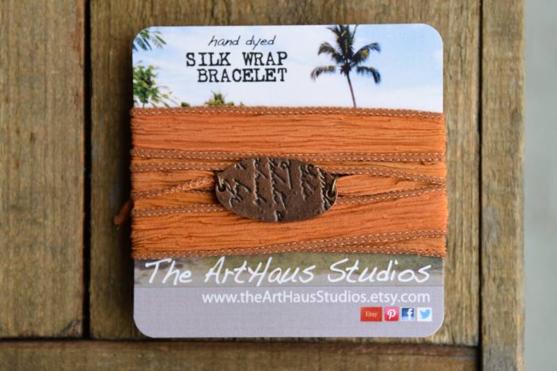 Kürbis Seide Wickeln Armband, Orange Boho-Wrap, Eco Freundliche Schmuck, Yoga-Armband, Kupfer Packung, Yoga Schmuck Kürbis Seide Wickeln Armband, Orange Boho-Wrap, Eco Freundliche Schmuck, Yoga-Armband, Kupfer Packung, Yoga Schmuck von TheArtHausStudios