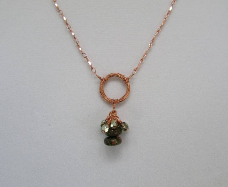 Kupfer Circles Halskette Und Ohrringe Set von TheArtisanBeehive