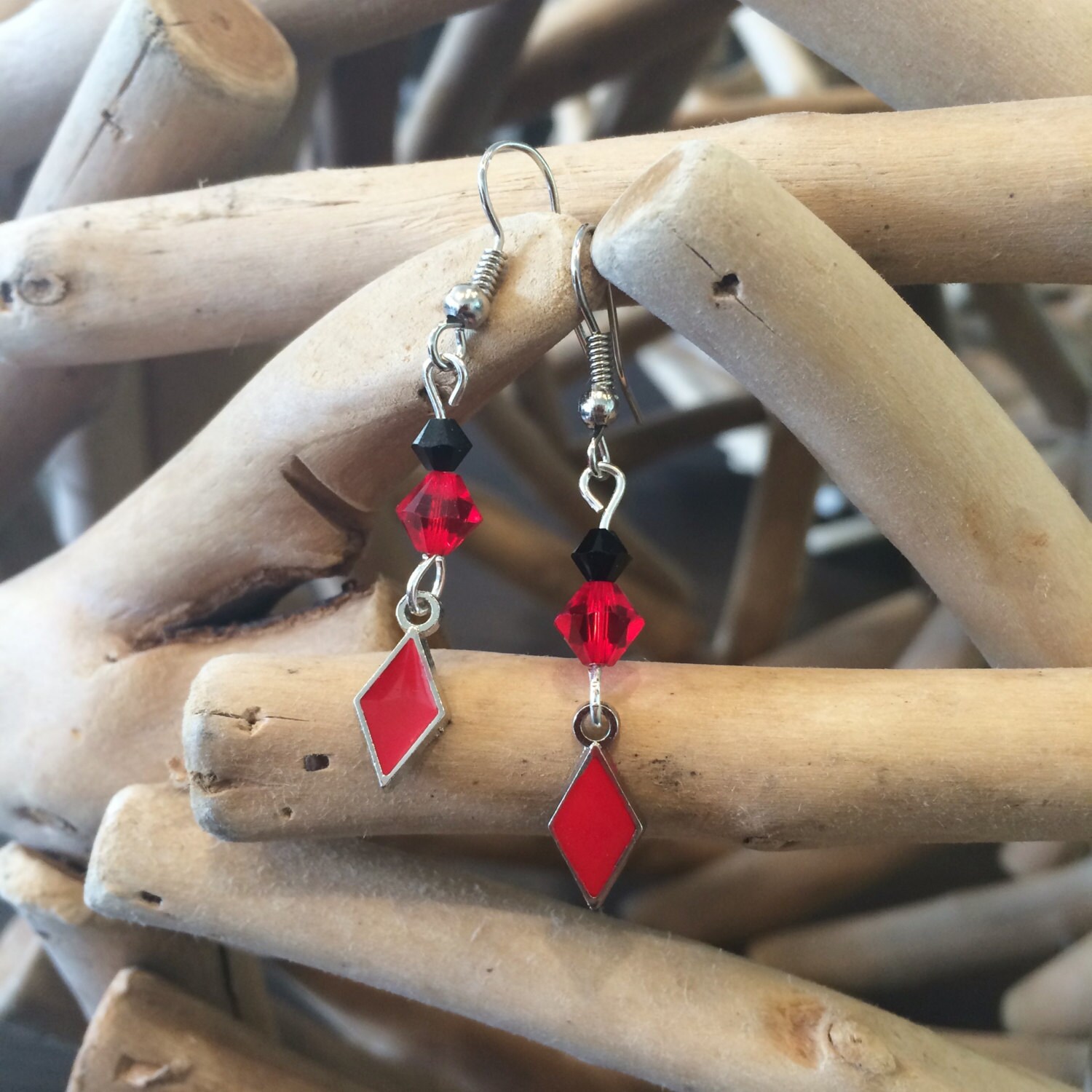 Diamant Ohrringe, Swarovski Karte Anzug Ohrringe von TheArtisticDabbler