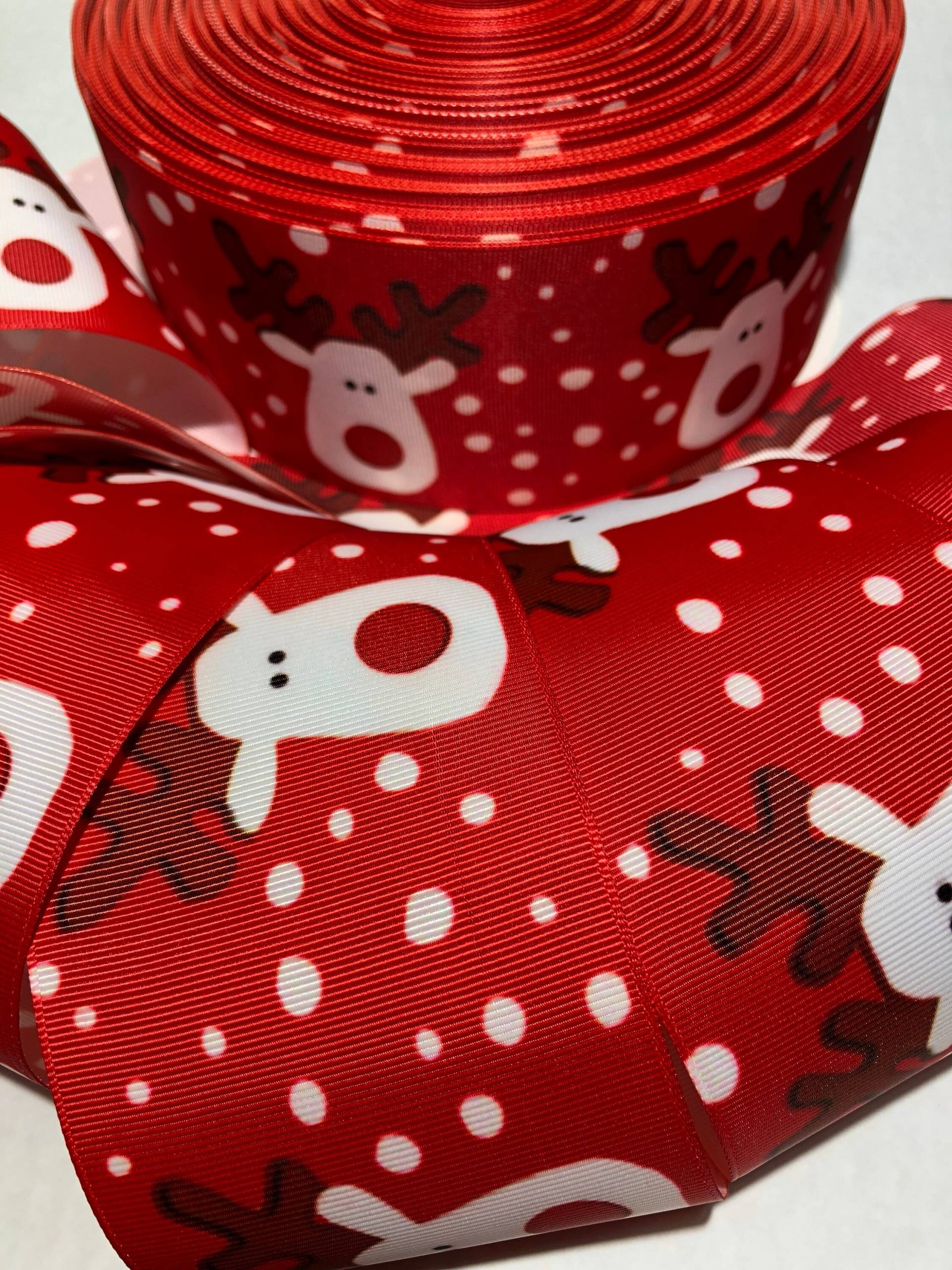 9, 5 cm Riendeer Ripsband 3, 8 Weihnachtsband 9, 5 cm Riendeer Ripsband 3, 8 Weihnachtsband von TheAztecPony