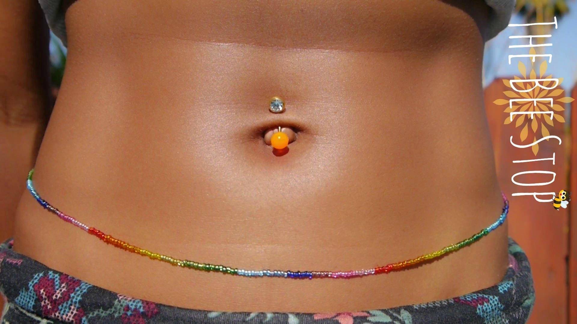Ausrichtung ~》Taille Perlen | Edelstahl-Verschluss Bauch Bauchkette Körperschmuck Regenbogen Ausrichtung ~》Taille Perlen | Edelstahl-Verschluss Bauch Bauchkette Körperschmuck Regenbogen von TheBeeStop