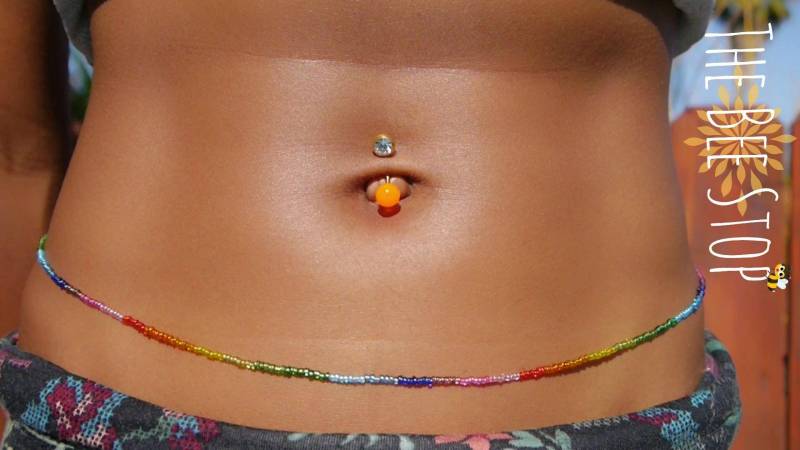 Ausrichtung ~》Taille Perlen | Edelstahl-Verschluss Bauch Bauchkette Körperschmuck Regenbogen Ausrichtung ~》Taille Perlen | Edelstahl-Verschluss Bauch Bauchkette Körperschmuck Regenbogen von TheBeeStop