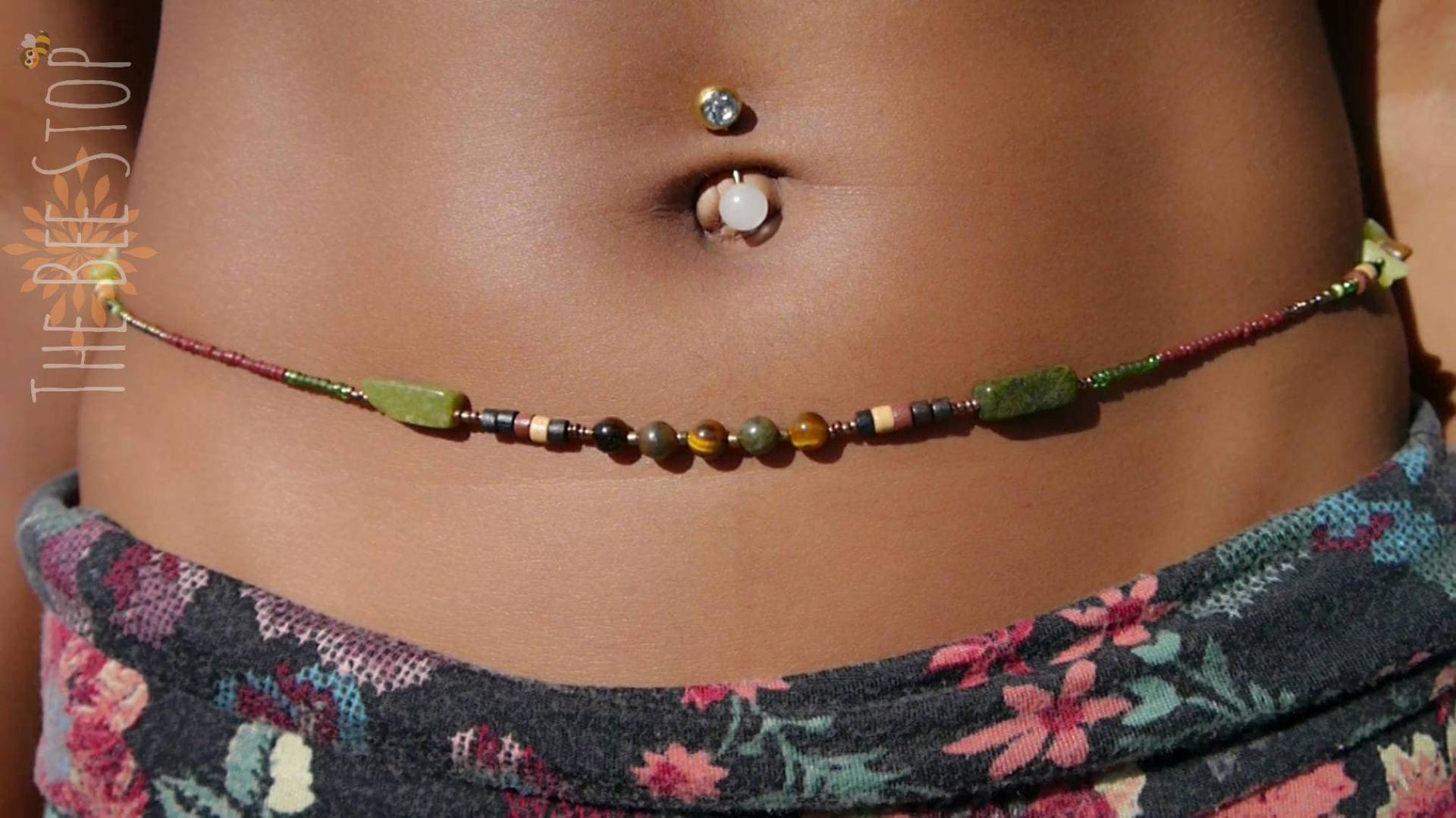 Gaia ~》Taillenperlen | Serpentin, Neue Jade & Tigerauge Edelsteine Edelstahl-Verschluss Kristall Taille Perlen Körperschmuck Gaia ~》Taillenperlen | Serpentin, Neue Jade & Tigerauge Edelsteine Edelstahl-Verschluss Kristall Taille Perlen Körperschmuck von TheBeeStop