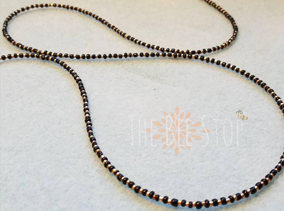Schwarz Und Gold ~》Taillenperlen | Edelstahl-Verschluss Schwarz, Gold Bauch Perlen Bauchkette Körperschmuck Taille Handarbeit Auf Bestellung Schwarz Und Gold ~》Taillenperlen | Edelstahl-Verschluss Schwarz, Gold Bauch Perlen Bauchkette Körperschmuck Taille Handarbeit Auf Bestellung von TheBeeStop