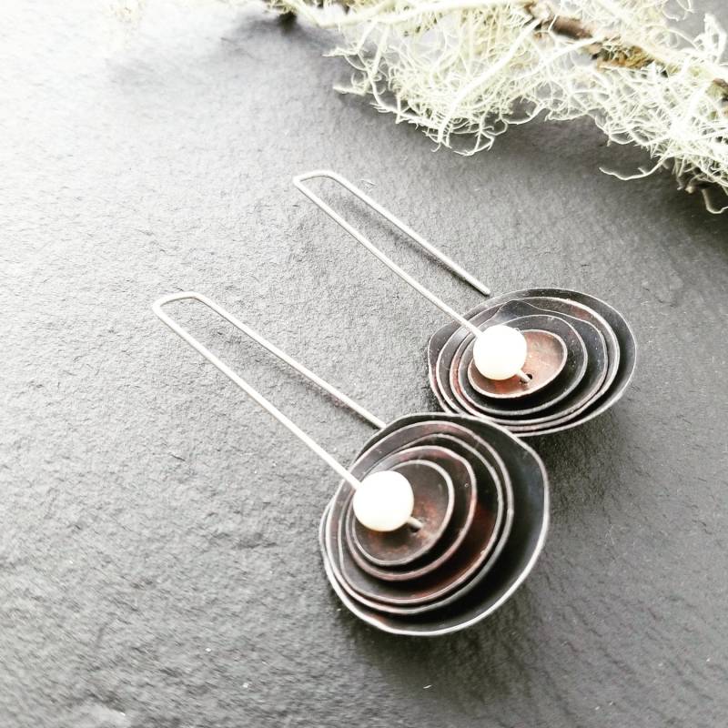 Eine Nest Für Eine Perle, Süßwasser-Perlen, Aus Kupfer Kuppeln, Einzigartig Und Hübsch, Ohrringe Sie Eine Nest Für Eine Perle, Süßwasser-Perlen, Aus Kupfer Kuppeln, Einzigartig Und Hübsch, Ohrringe Sie von TheBentMoon