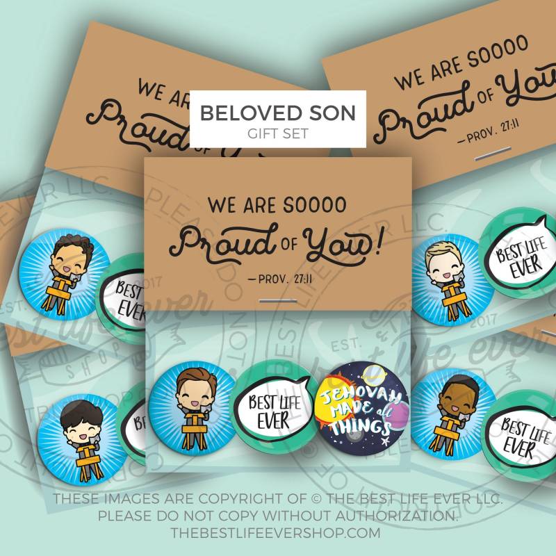 Beloved Son Button Pins Geschenk Set - Jw Geschenke Pionier Best Life Ever Jw Org von TheBestLifeEverShop