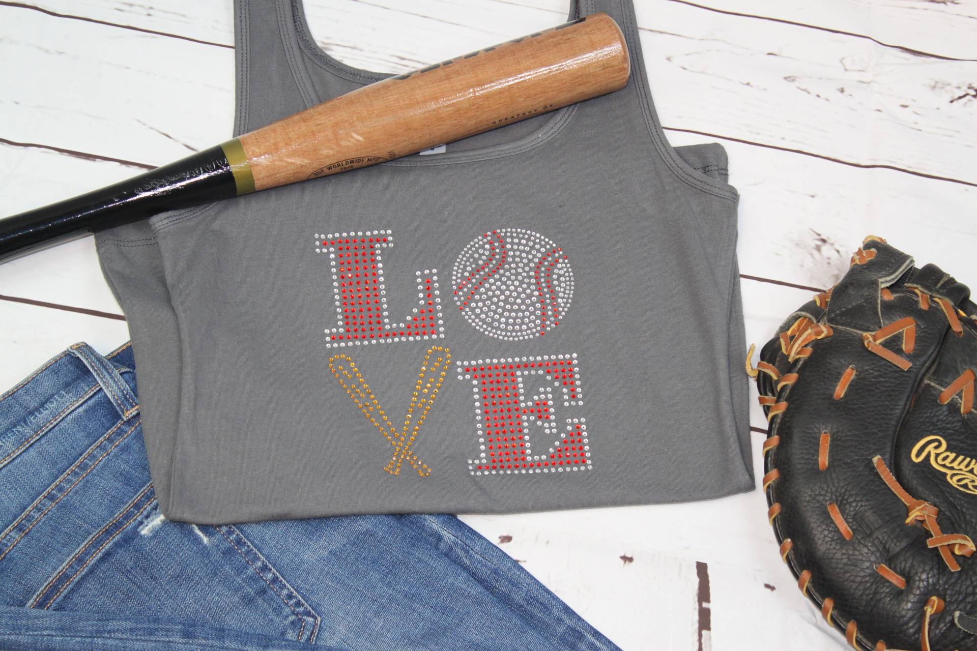 strass-Baseball-Tank von TheBlingLabOC