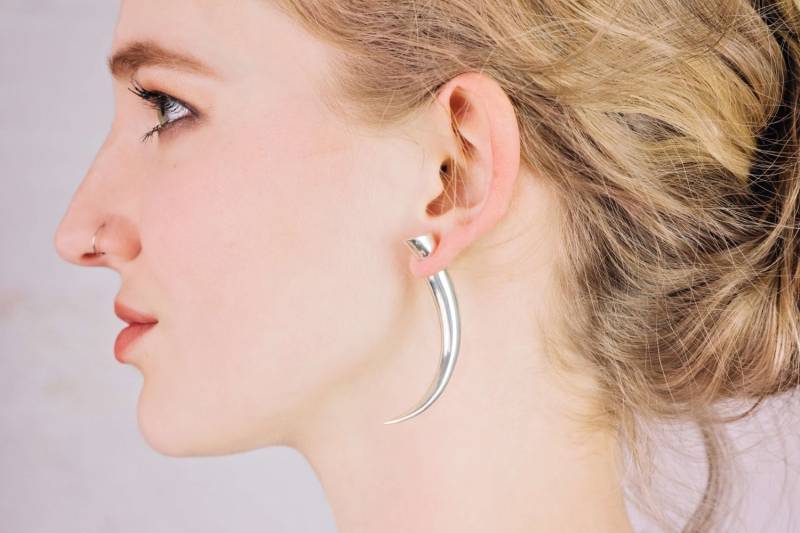 Gauge Ohrringe - Massiv Sterling Silber Talon Spear Betrüger Unisex | S64 von TheBlissfulCo