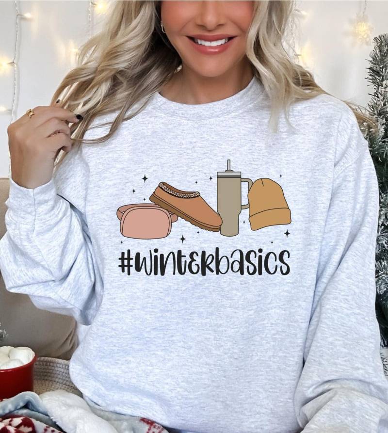 Winter Basics Aschgraues Gildan Sweatshirt von TheBlueDoorApparel