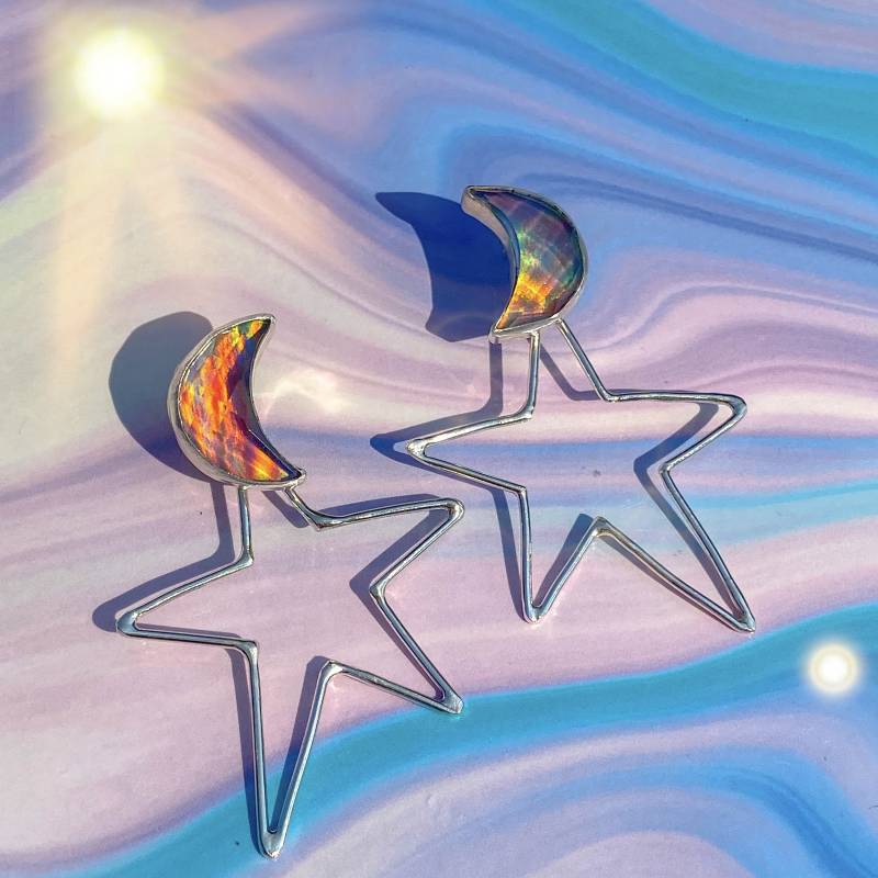 Aurora Borealis Mond Und Stern Ohrstecker von TheBohemianFairie