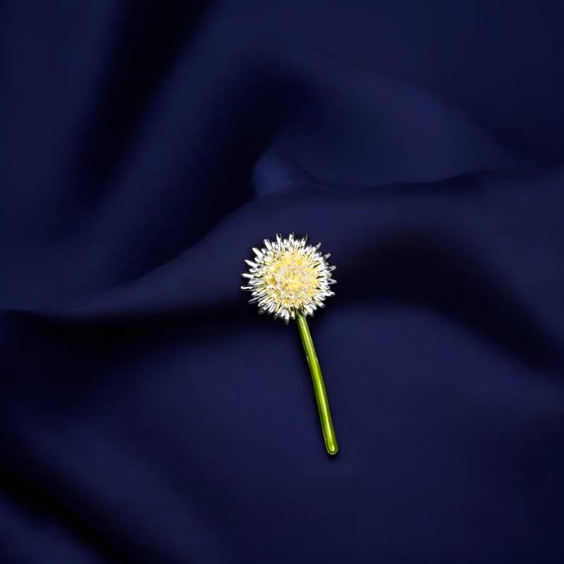 Löwenzahn Blume Pin Brosche Grüne Blumen Brosche von TheBohemianJewellery