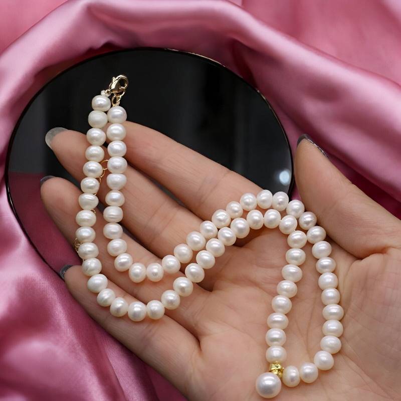 Süsswasserperlen Kette Zierliche Echte Perle Anhänger, Handgemachter Schmuck von TheBohemianJewellery