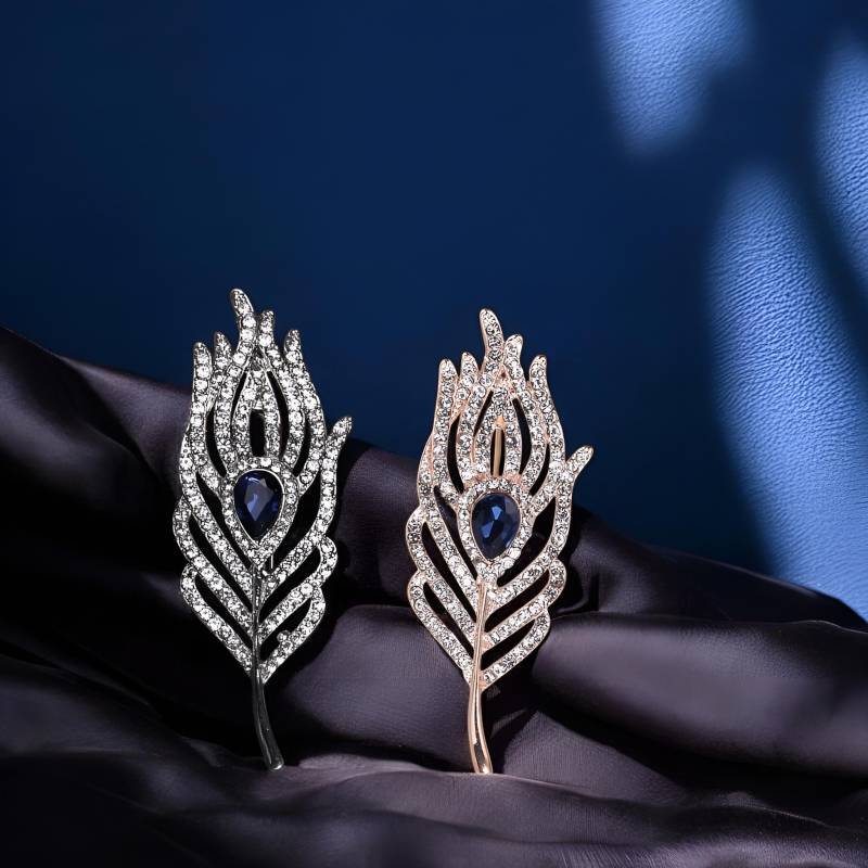 Navy Kristall Feder Brosche Vintage Style Strass Anstecknadel Navy Kristall Feder Brosche Vintage Style Strass Anstecknadel von TheBohemianJewellery