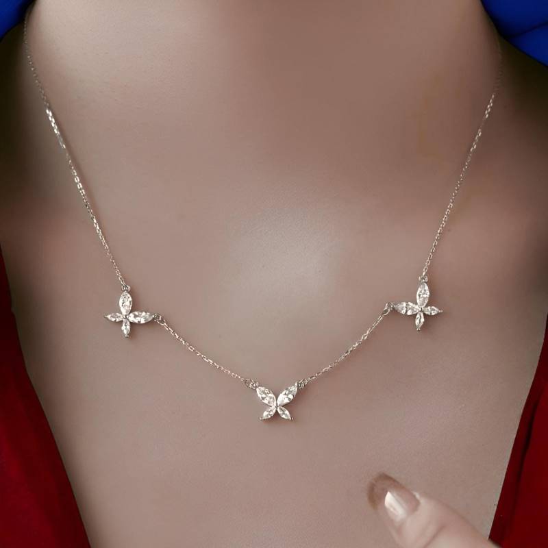 sterling Silber Schmetterling Anhänger Minimalist Magic Cubic Zirconia von TheBohemianJewellery