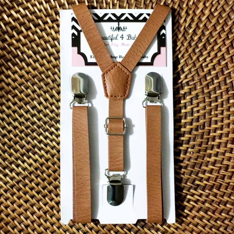 Leder Hosenträger, Herren Cognac Braune Rustikale Hochzeits Kleinkind Hochzeit Hosenträger von TheBoldBowTie