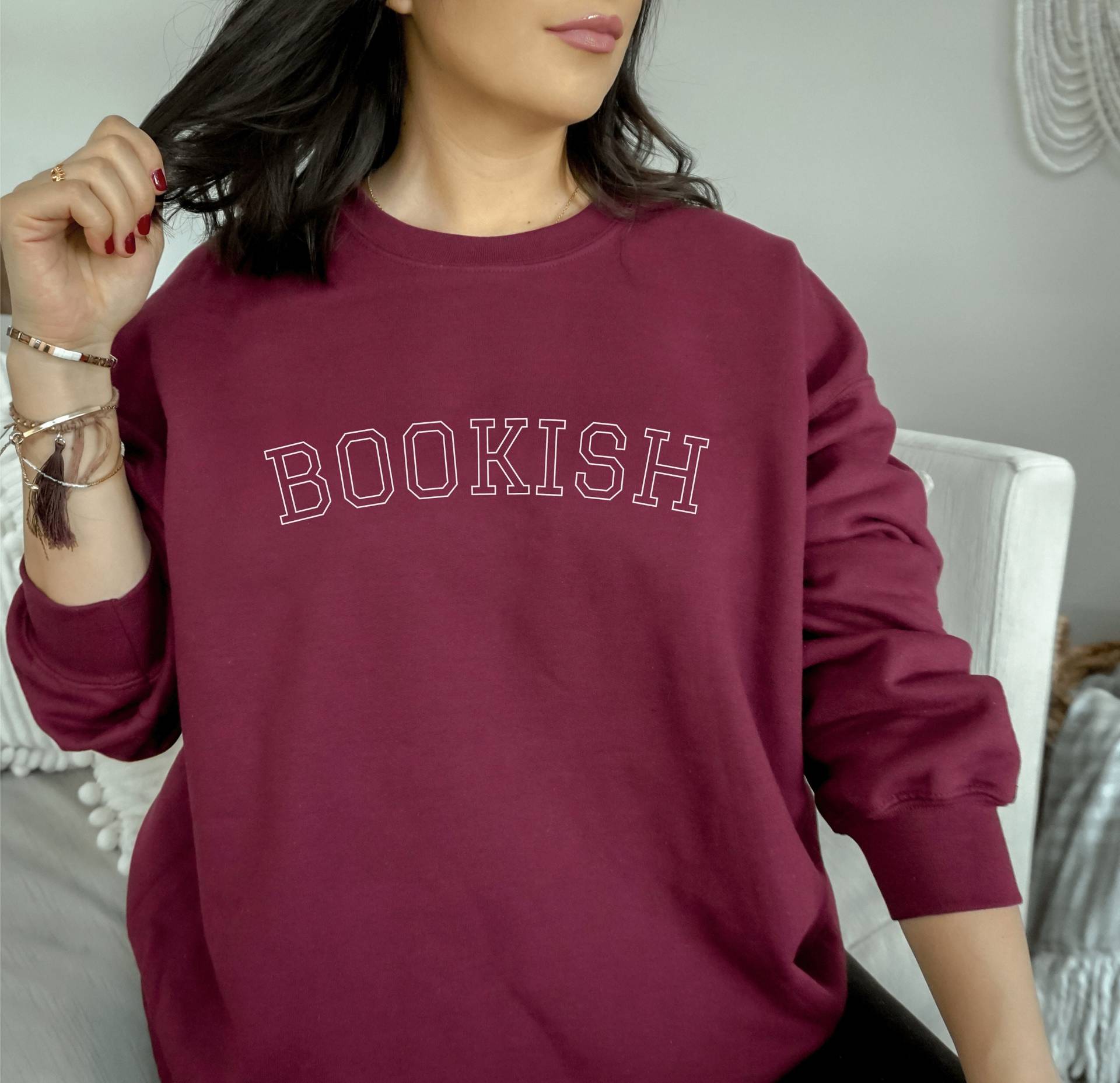 Bücherwurm Sweatshirt Buch Lese Bücher Literatur Bibliothekar Booktok Academia Kleidung von TheBookishCollective