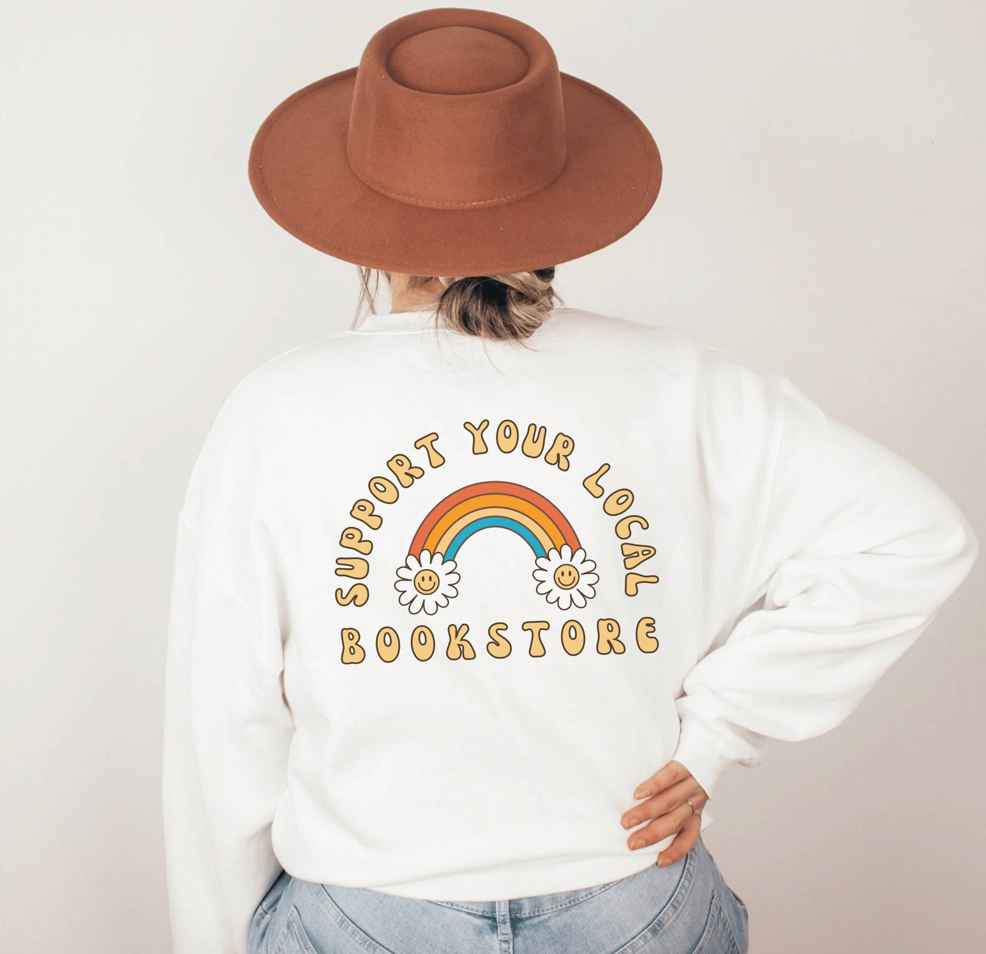 Unterstützen Sie Ihre Lokale Buchhandlung Bücherwurm Sweatshirt Geschenke Reading Buchliebhaber Geschenk Buch Club Merch von TheBookishCollective