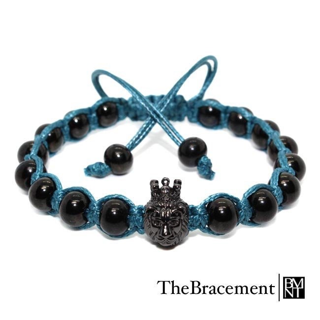 Handgefertigtes Gekröntes Löwen-Makramee-Perlenarmband - 8 Mm Gunmetall-Ton-Perlen Aus 304 Edelstahl Lion Micro Pave Cz-Charme Handgefertigtes Gekröntes Löwen-Makramee-Perlenarmband - 8 Mm Gunmetall-Ton-Perlen Aus 304 Edelstahl Lion Micro Pave Cz-Charme von TheBracement