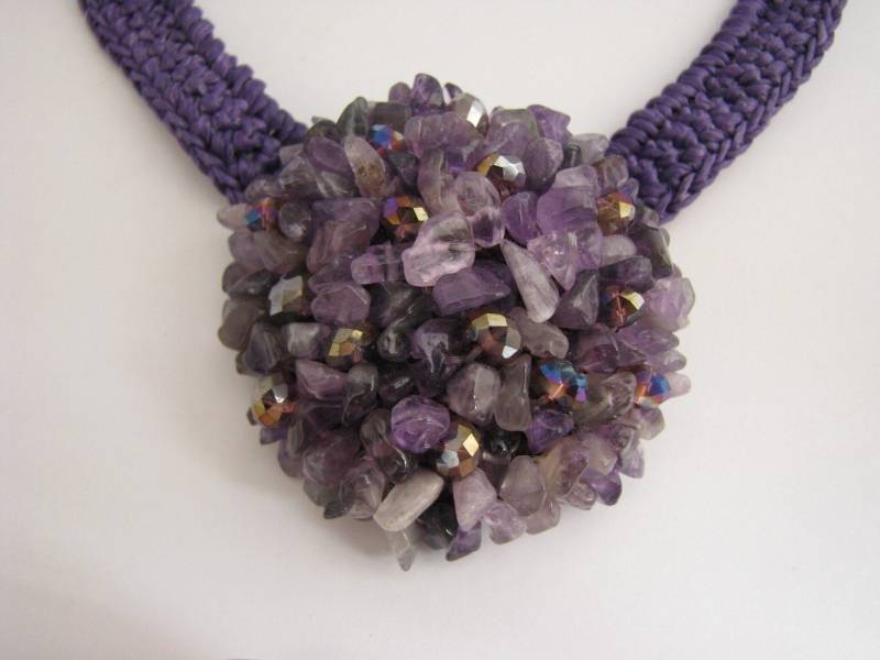 Endverkauf Amethyst Halsketten-Anhänger - Lila Handgemachter Echter Edelstein-Anhänger Für Frauen Braut Brautjungfer Hochzeit Mama Schwester Lehrer von TheBreadSpread