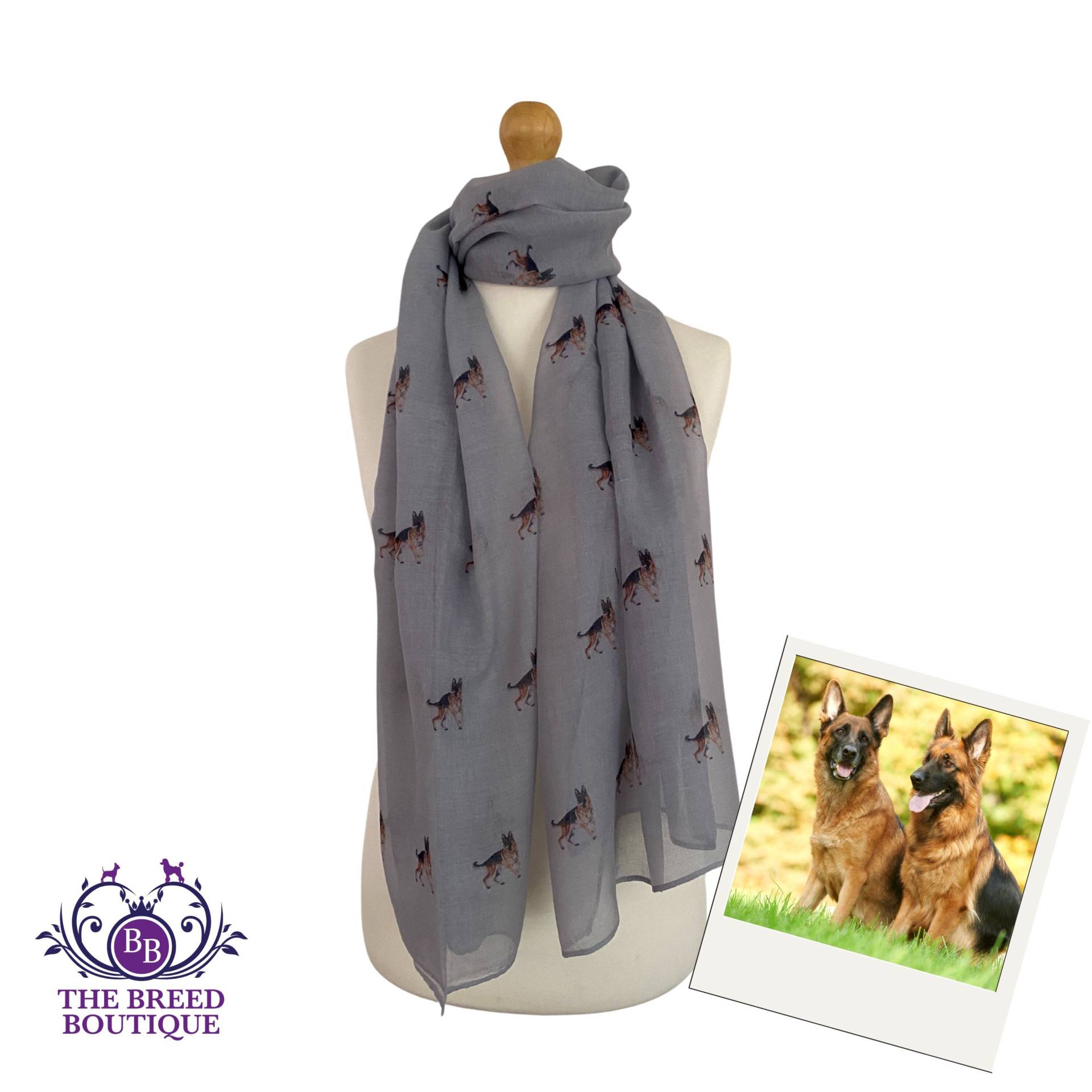 Deutscher Schäferhund Halstuch Gsd Dog Print Damen Schaltuch in Blau Und Grau von TheBreedBoutique