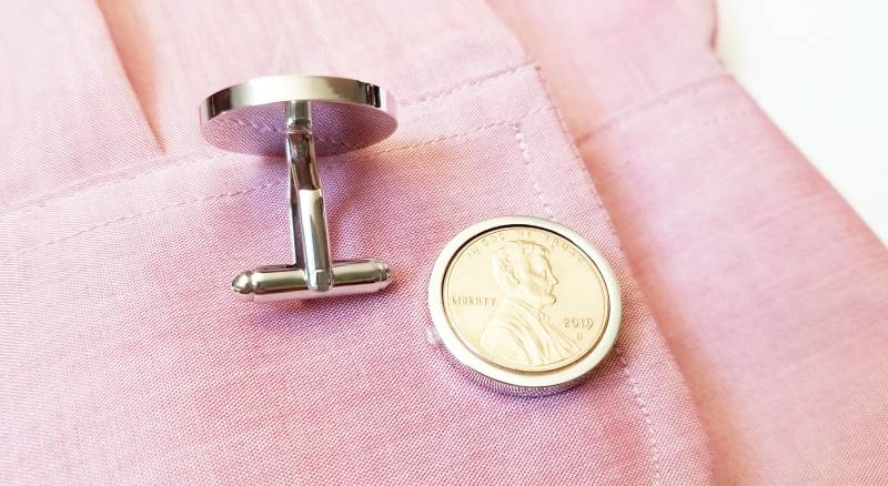 10 Jahre Geschenke Ehemann, 2014 2015 2016 Penny Manschettenknöpfe Aluminium 10-Jähriges Jubiläum Für Ehemann Zinn, Männer von TheBrightPenny